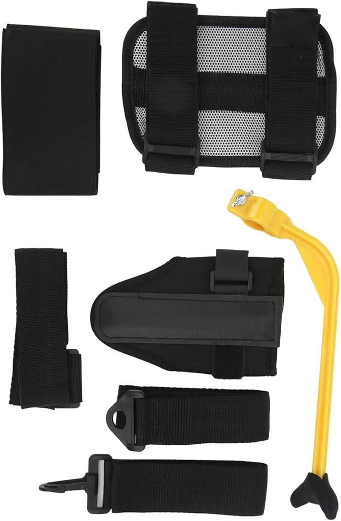 5Pcs Golf Swing Trainer Set, Swing Correcting Arm Band, Wrist Fixed Band and Leg Rod Corrector, PVC Neoprene Posture Correction Training Aid for Golfers, Includes Arm Band
