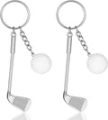 2 PCS Golf Club Keychain, Mini Alloy Golf Keychain Golf Gifts Keychains for Men Women Golfers Golf Ball Keychains Backpack Decorations Birthday Christmas Gifts for Family Sports Golf Lovers