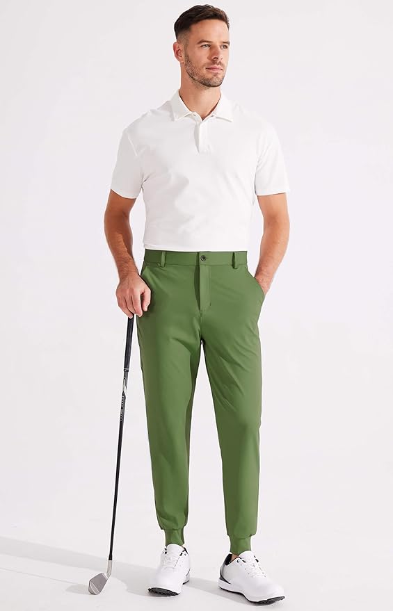 Libin Men's Golf Pants Joggers Lightweight 3 Pockets Slim Fit Soft Stretchy Tapered Work Dress Athletic
