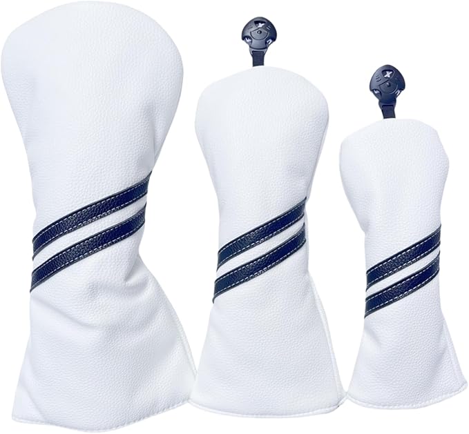 3pcs Golf Headcovers Set 1 3 H, Golf Head Covers Includes Driver Headcover 3-Wood Cover Hybrid Headcover Fits Most Golf Clubs