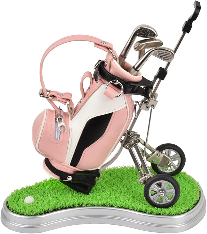 Dual-Purpose Creative Golf Pen Holder With 3 Club Pens - Office Desk Decoration, Souvenir Birthday Gift for Golfer Fans, Women and Men