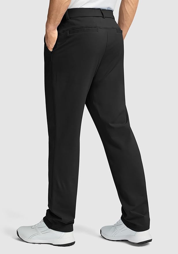 Soothfeel Men's Fleece Lined Pants 30"/32"/34" Golf Work Dress Pants Casual Insulated Warm Winter Trousers with Pockets