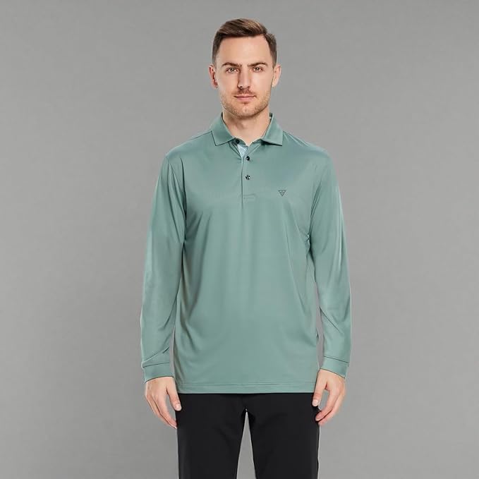Mens Polo Shirts Short and Long Sleeve Casual Solid Stylish Dry Fit Performance Designed Collared Golf Polo Shirts for Men