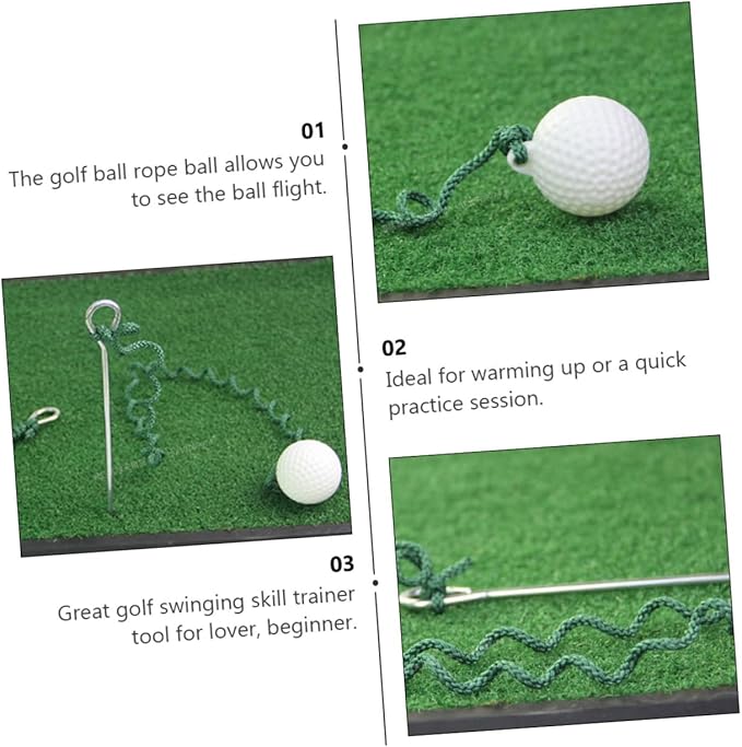 YARNOW Fly Rope Ball Golf Swing Trainer with Practice Rope for Skill Improvement Outdoor and Indoor Swing Practice Aid Convenient Warm-up Tool for Golfers