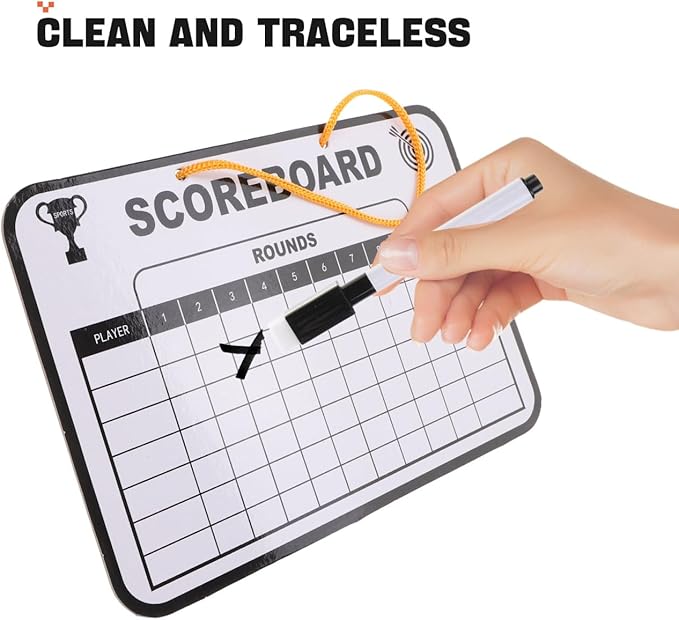 POPETPOP Golf Scorecard Board Erasable: Golf Writing Scoreboard with 1 Pen - Hanging Dry Erase Boards for Men, Women Golfers, 9.83 x 6.68 Inches