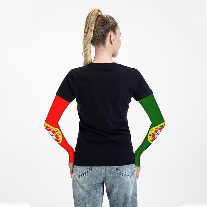 Cute Flag Arm Sleeves Cooling Sun Protection Sports Flag Sleeves for Men Women