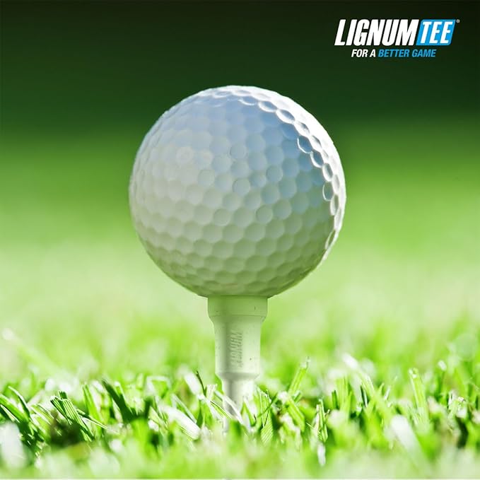 LIGNUM Tee - Classic Golf Tees - Sports Golf Tees - Anti Spin Head, Bio-Based Micro Wood, 50x Durable
