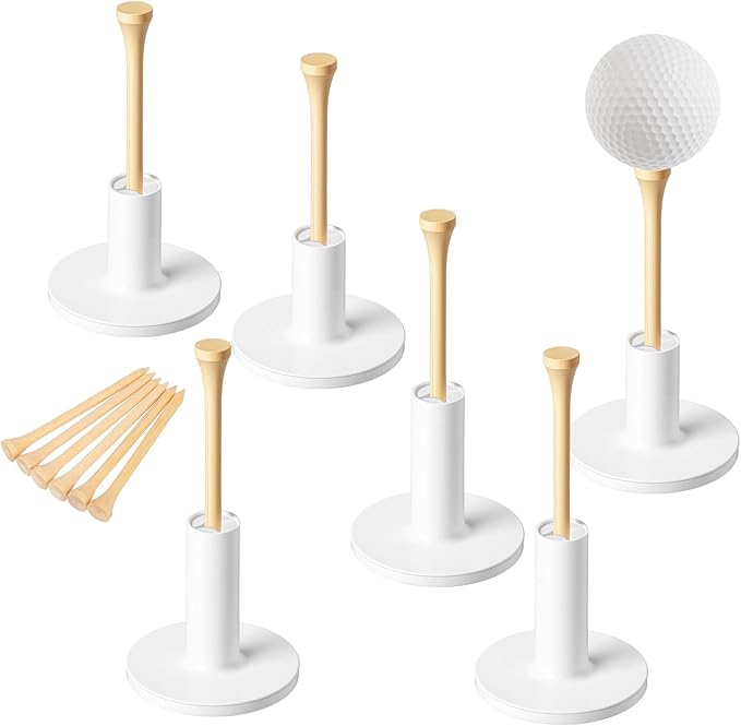 40 Pcs Rubber Golf Tees for Mats, Golf Tee Holder for Driving Range & Simulator, Unbreakable Golf Mat Tee - Golf Accessories for Indoor & Outdoor Practice, 2 Sizes Rubber Tees & 2 Sizes Tees