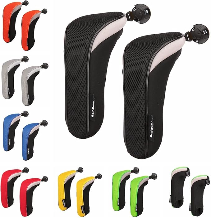 Golf Builder 2pcs/Set Golf Club Hybrid Head Covers Utility UT Cover with Interchangeable Number Tag