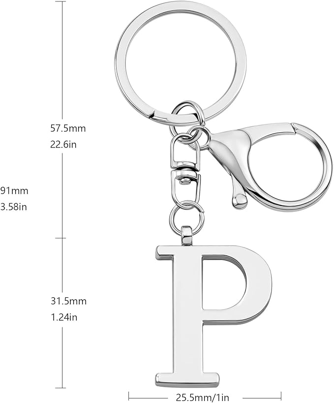 LAXPICOL Gold Letter A-Z Keychain for Women Bag Charms Purse Charms For Handbags Metal Alphabet Initial Letter Keychain