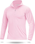 Boladeci Men's UPF 50+ Sun Shirts 1/4 Zip Long Sleeve SPF UV Protection Lightweight Quick Dry Quarter Zip Golf Shirts