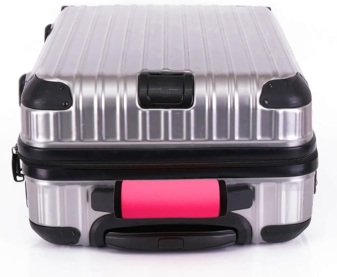 Neoprene Luggage Handle Wraps for Traveling Bright Color Luggage Tags|Handle Wraps|Handle Covers (Pink 01)