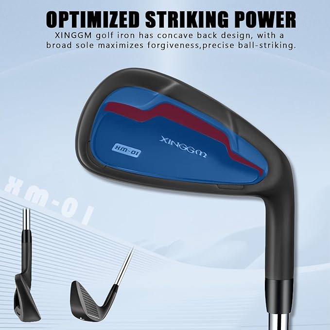 XM-01 Individual Golf Irons or Golf Irons Set - Premium Men Golf Club Iron with Steel Shaft for Right Hand Golfers Stiff Flex