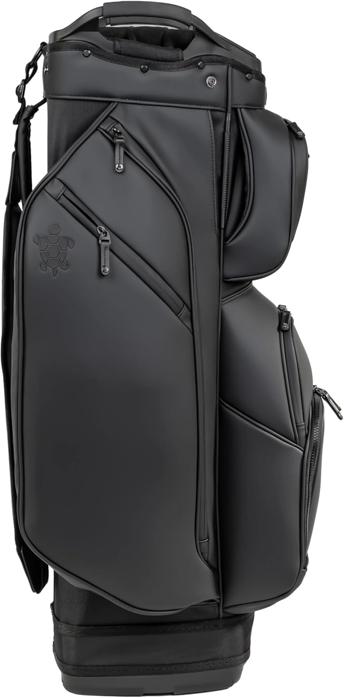 KRADUL - LUX Cart Bag – Lightweight Vegan Leather Golf Cart Bag with Waterproof Pockets, Organized Club Dividers & Cart Strap Tunnel