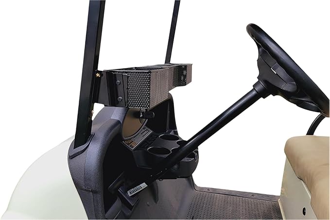 Huskey Golf Cart Front Basket Storage Basket Dash Basket Compatible W/EZGO TXT/RXV,Club Car DS (2000.5+) Precedent/Tempo/Onward,Yamaha G29 Drive2 2007+ One Piece Solid Design & Larger Compartments