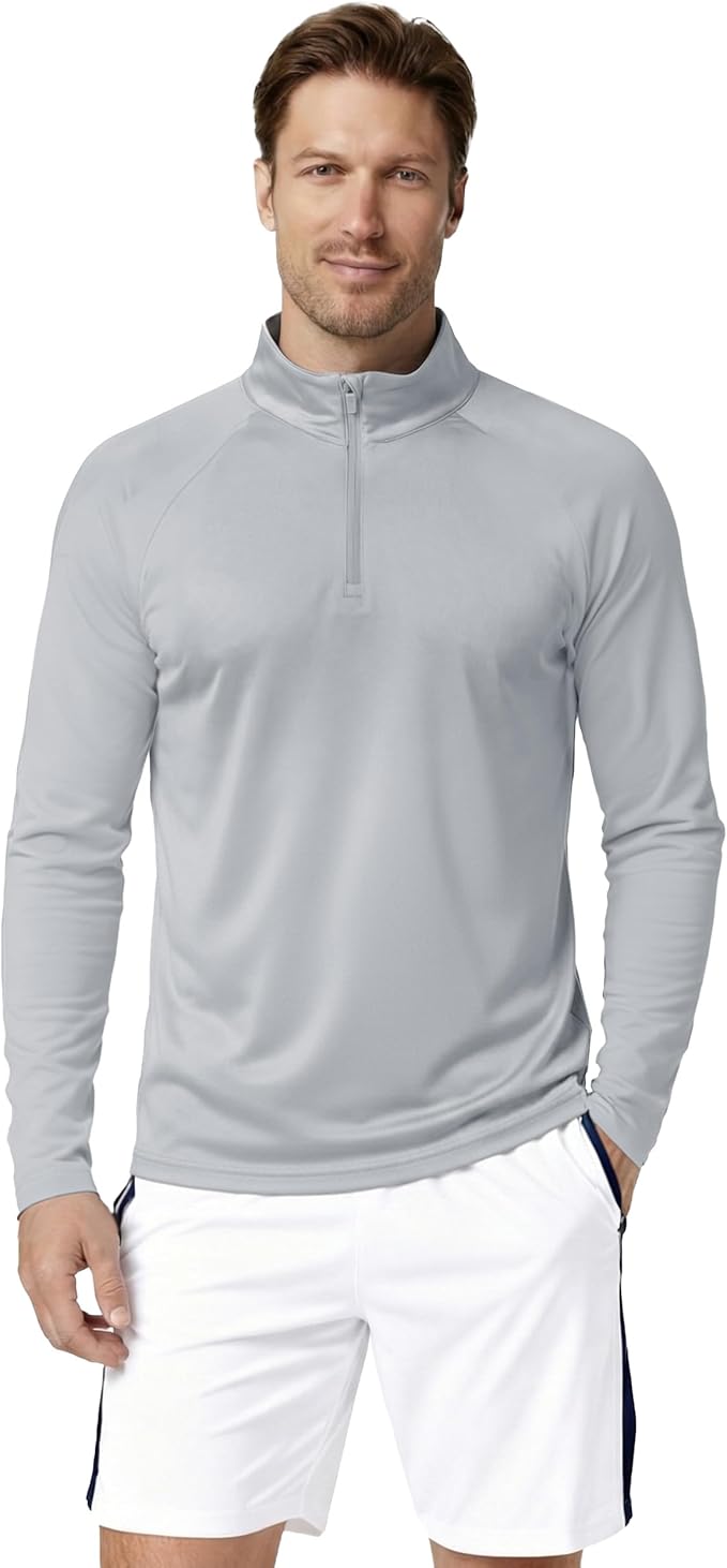 Boladeci Men's UPF 50+ Sun Shirts 1/4 Zip Long Sleeve SPF UV Protection Lightweight Quick Dry Quarter Zip Golf Shirts
