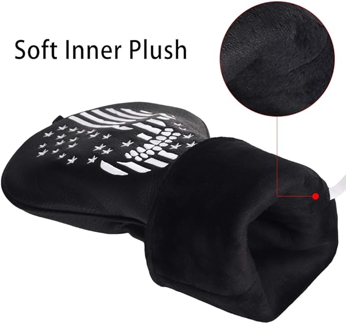 mytag Skull Skeleton Golf Head Covers Black Synthetic Leather Golf Headcovers Set Fits Driver Fairway Wood Hybrid/Utility Putter Iron Wedge Headcover