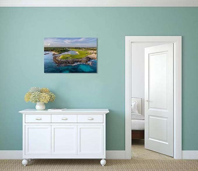 Punta Espada Golf Club Wall Art for Living Room Bedroom Bathroom Home Decorations Punta Espada Golf Course Picture Poster Framed Artwork Ready to Hang(12''H x 16''W)