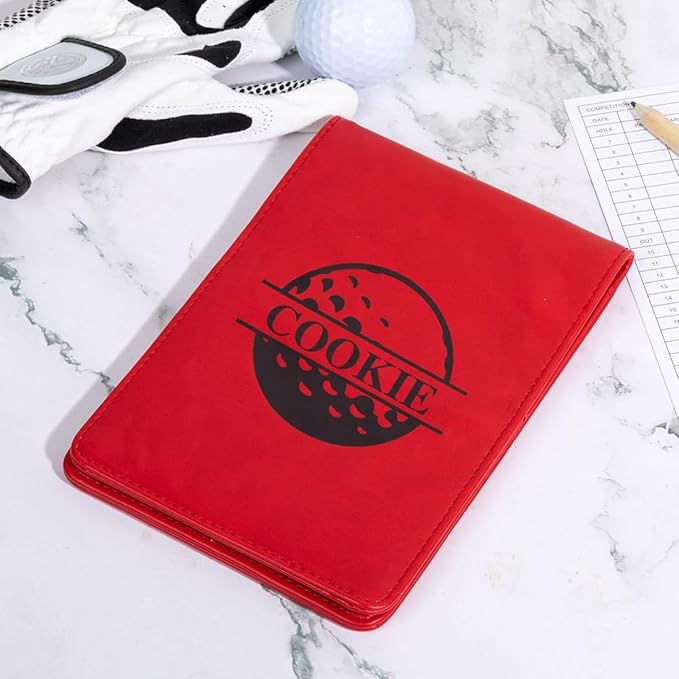 CALLIE Personalized Leather Golf Scorecard Holder - Engraved Initials and Name for Golf Professionals and Enthusias