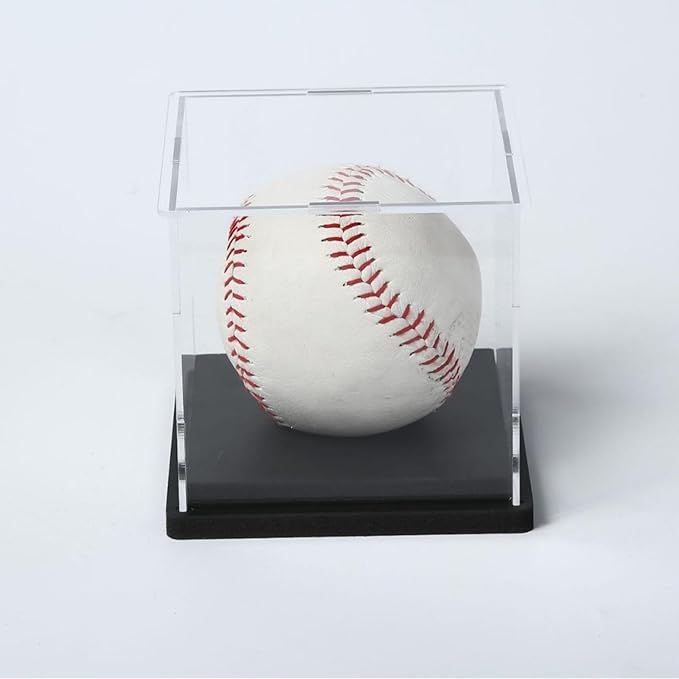 Baseball Case Acrylic Baseball Holder Clear Sturdy Stable Dustproof Stylish Display Cube Storage for Memorabilia Golf Balls