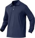 NAVISKIN Men's Polo Shirts Long Sleeve Golf Shirts with Collar UPF 50 SPF Shirt for Men Quick Dry Moisture Wicking
