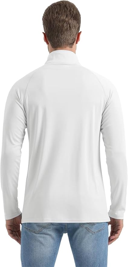 Boladeci Men's UPF 50+ Sun Shirts 1/4 Zip Long Sleeve SPF UV Protection Lightweight Quick Dry Quarter Zip Golf Shirts