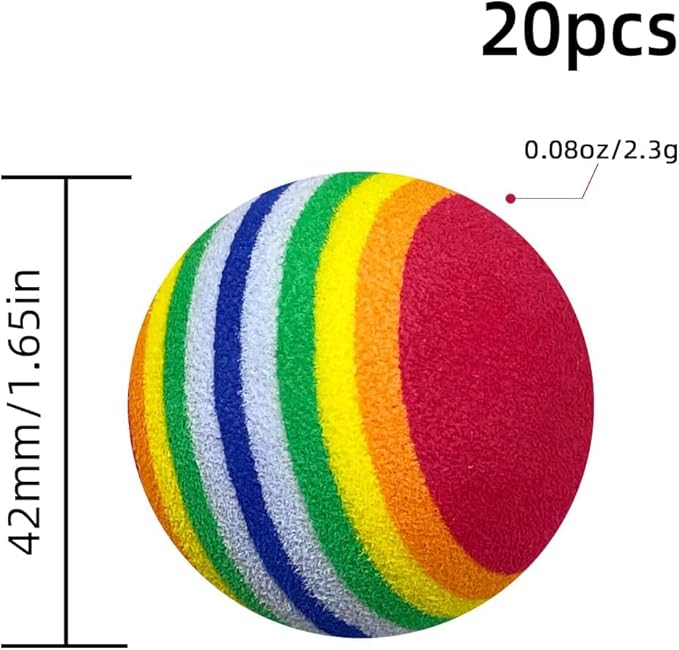Scott Edward Air Golf Practice Balls, Bright Multicolor and Lightweight Sponge Ball, 20 Pieces, Golf Training Indoor and Outdoor, for Backyard Hitting Mat, Soft for Children, Pets