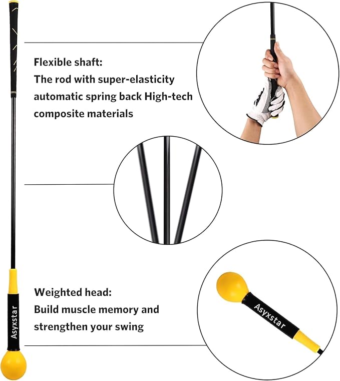 Golf Swing Trainer Aid - Power Flex Golf Swing Training aid for Strength and Tempo Golf Swing Speed Trainer Golf Training aid Golf Warm up Stick