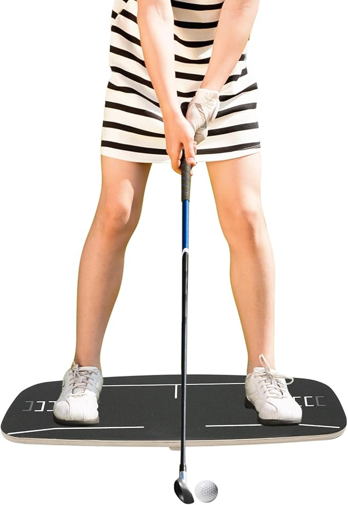 Golf Pressure Plate, Weight Shift Balance Board Trainer for Indoor/Outdoor Practice, 330lbs Capacity Swing Aid with Audible Feedback to Improve Speed, Power & Balance