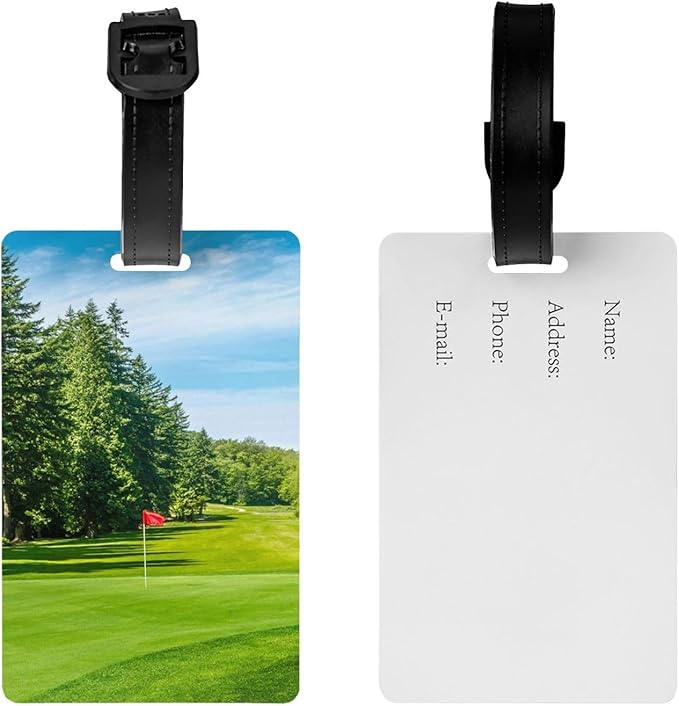 Durable PVC Luggage Tag For Travel, Bag Id Label, Golf Course Lawn, Waterproof Personalized Luggage Identifier For Suitcases Backpacks Gym Bags, Tsa Approved Airplane Travel Bag Tags For Women