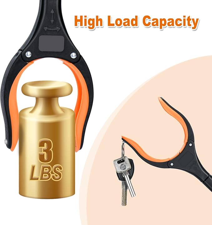 6 Pack Grabber Reacher Tool,32 Inch Foldable Reacher Grabber Pickup Tool with Strong Grip Magnetic,360°Rotating Anti-Slip Jaw,Trash Claw Grabber Tool,Grabbers for Seniors for Outdoor & Indoor (Orange)