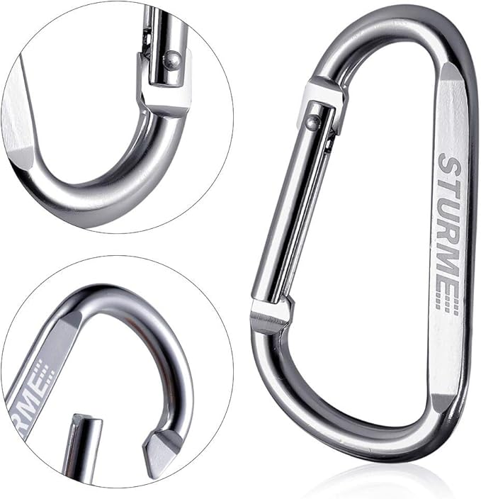 20pcs 2.7" Carabiner Clip Durable Carabeaner Hooks Small Carabiner D Clip