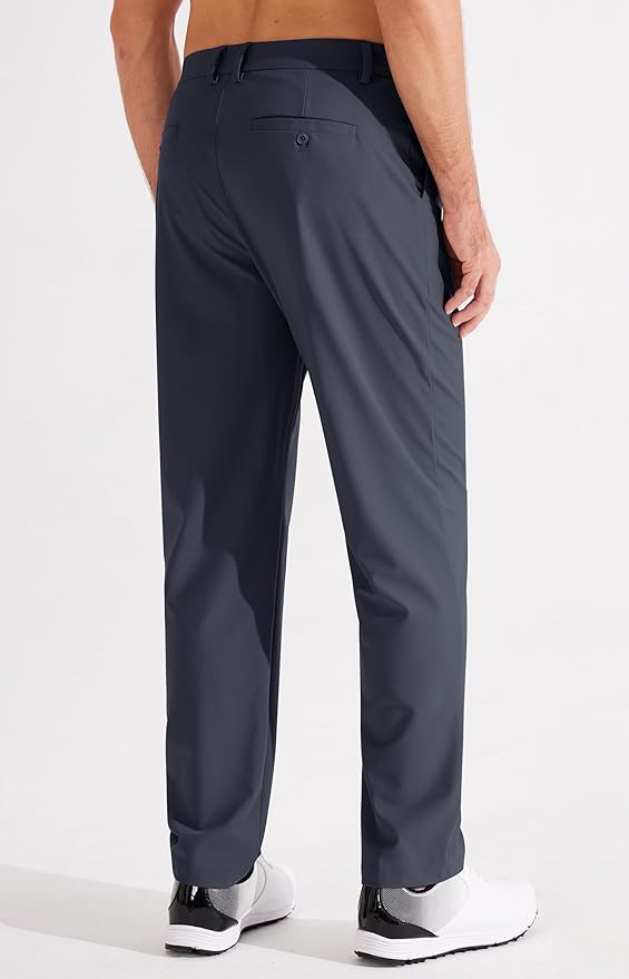 Libin Men's Golf Pants Classic Fit Flat Front Work Dress Pants 29" 31" 33" Stretch Casual Pants Lightweight with Pockets