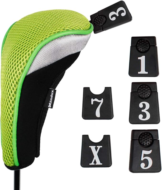 Andux 6pcs/Set Golf Club Head Covers Woods Driver Fairway Hybrid Set (3 Hybrids + 3 Woods)