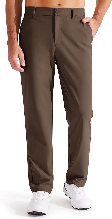 Libin Men's Golf Pants Classic Fit Flat Front Work Dress Pants 29" 31" 33" Stretch Casual Pants Lightweight with Pockets