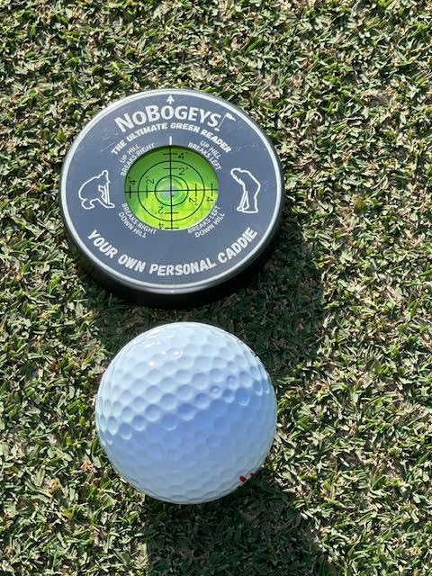 NoBogeys Precision Aluminum Green Reader - with Magnetic Back - Pocket Size, Accurate Putting Aid for Golf - Heavy Duty Metal Ball Marker