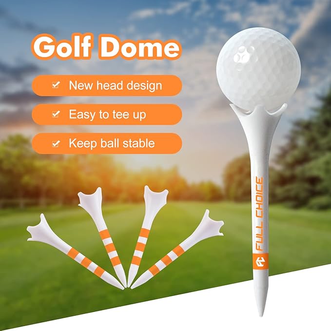 60/100 Pack Plastic Golf Tees (2-3/4"or 3-1/4"), Enhanced Durability & Stability, Designed to Reduce Friction and Side Spin
