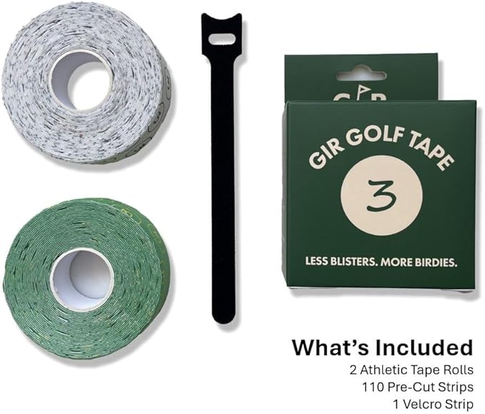 Golf Blister Tape - 2 Pack for Protection Against Blisters & Hot Spots on Hands & Fingers, Flexible, Waterproof, Pre-Cut Golf Finger Tape, Sports Athletic Tape, 4 Way Stretch