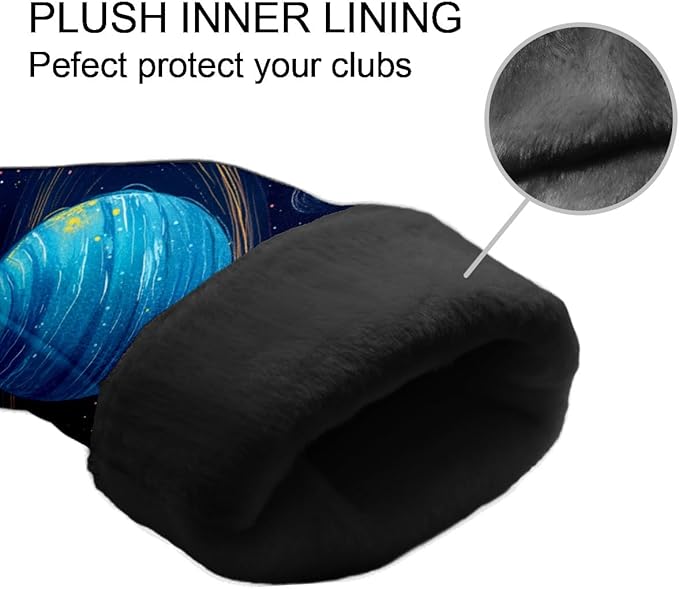 Golf Club Covers PU Leather Waterproof Golf Club Head Covers for Fairway Woods and Driver White Fishbone Pattern Driver Cover Suitable for Most Brands