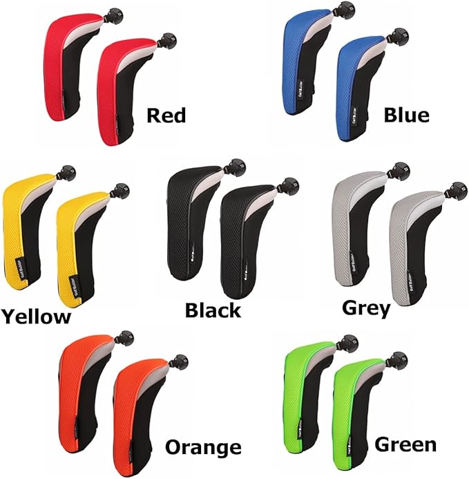 Golf Builder 2pcs/Set Golf Club Hybrid Head Covers Utility UT Cover with Interchangeable Number Tag