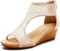 WOJWSKI Women's Slide Wedge Sandal Open Toe High Heel Zipper Back Platform