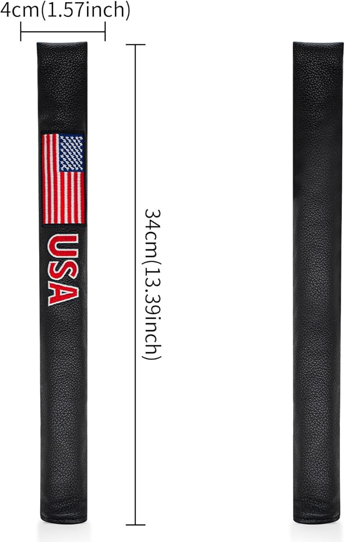 Golf Alignment Stick Cover Premium Leather Perfect Cover for Alignment Sticks Classic Blank Direction Rod Design Alignment Sticks Holder Golf Club Protector.