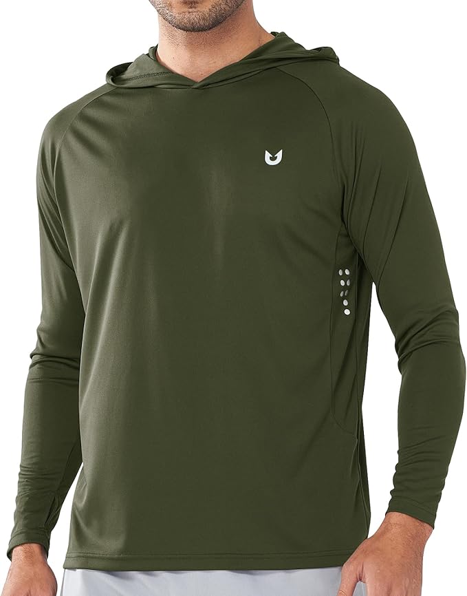 NORTHYARD Men's UPF 50+ Hoodie Shirts Long Sleeve Sun Protection Fishing Swim Beach UV SPF Rash Guard Quick Dry Lightweight