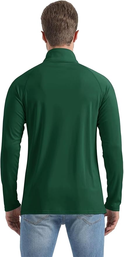 Boladeci Men's UPF 50+ Sun Shirts 1/4 Zip Long Sleeve SPF UV Protection Lightweight Quick Dry Quarter Zip Golf Shirts