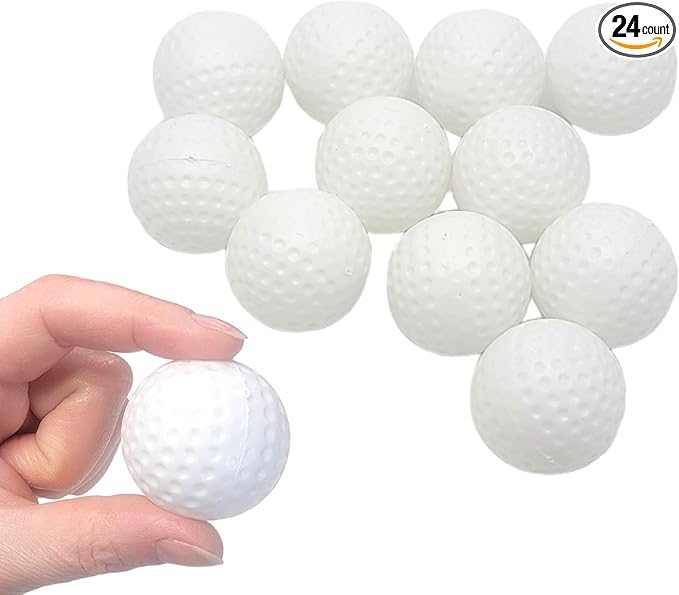 Golf Balls for Kids - Pack (Standard 1.5" Size) Hollow Plastic Practice Ball for Indoor Training, Golf Theme Decoration, Cupcake Toppers, Kids Play, Sports Birthday Party Favors and More