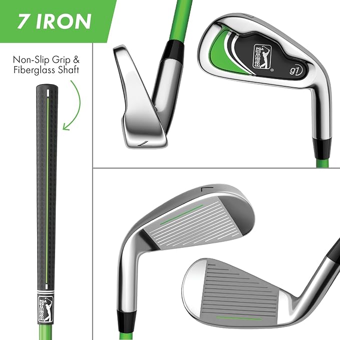 PGA Tour Youth Golf Club Set – Ages 3-5 (3’6”-4’1”) and 5-8 (4’1” - 4'8") Right and Left Handed Beginner Junior Golf Clubs with Lightweight Golf Bag, Mallet Putter, Driver by Golfgen