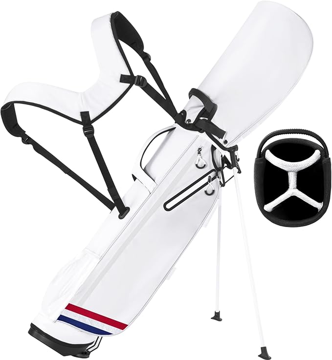 Lightweight Golf Stand Bag, 4-Way Full-Length Dividers, Holds Up to 10 Clubs, 3.7 lbs Golf Bag with Dual Straps & Stand for Driving Range, Par 3, and Standard Courses
