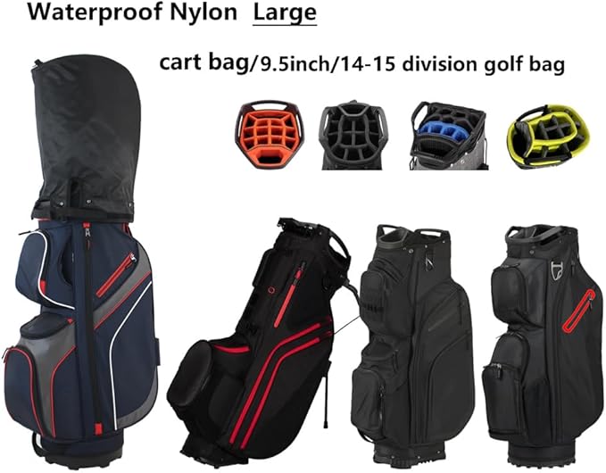 BOYEA & SKULLEAP Golf Bag Cover rain Cover/Hood Nylon Waterproof dust Cover Fits Most Golf cartBags Easy to use Collapsible and removabl Golf Accessory Gifts (Waterproof Nylon, Large)