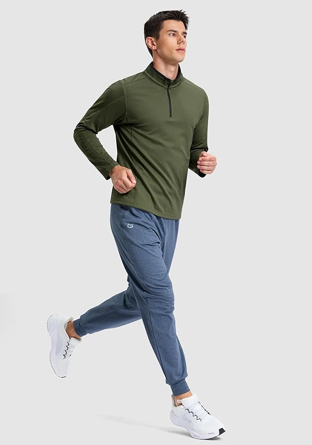 G Gradual Quarter Zip Pullover for Men Fleece Lined Sweatshirt Long Sleeve Winter Golf Shirt Mock Neck Polo Running Sweater