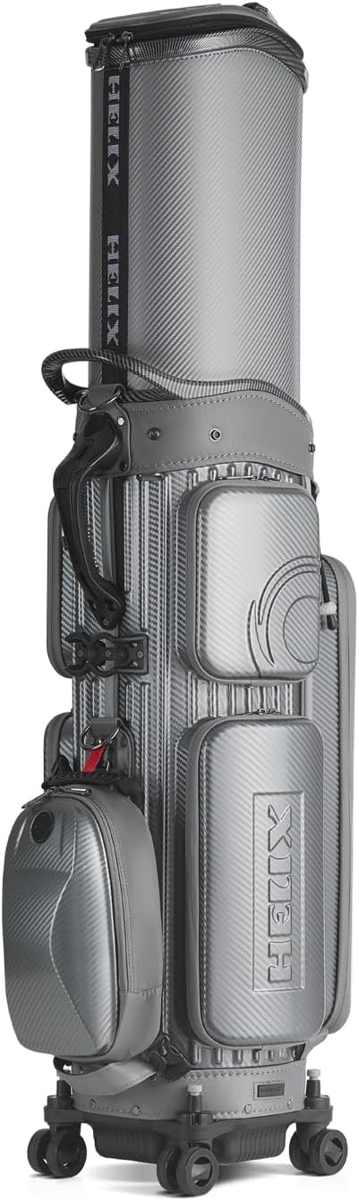 HELIX Hard Shell Golf Travel Bag with Wheels, 2-in-1 Travel Golf Case & Daily Cart Bag, Durable PC Material